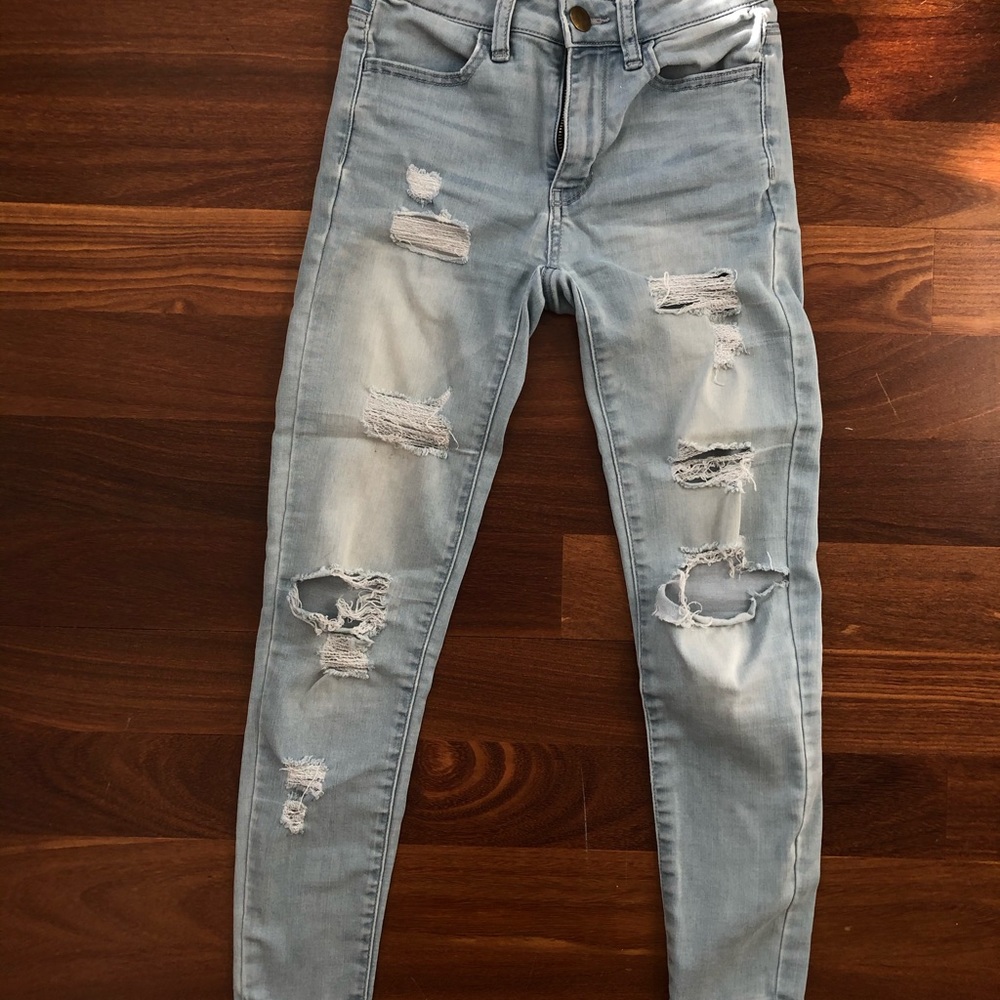 american eagle light wash jeggings size 00
